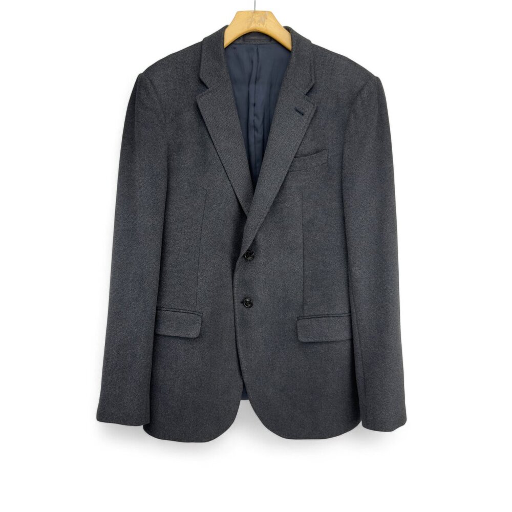 ARMANI COLLEZIONI Textured 2-button‎ Double-Vent Charcoal Blazer Size 38R